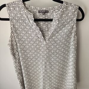 Adrianna Papell Black and White Geometric Blouse